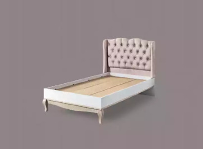 Bed design Chesterfield youth bed wooden furniture with soft padding 120x200cm